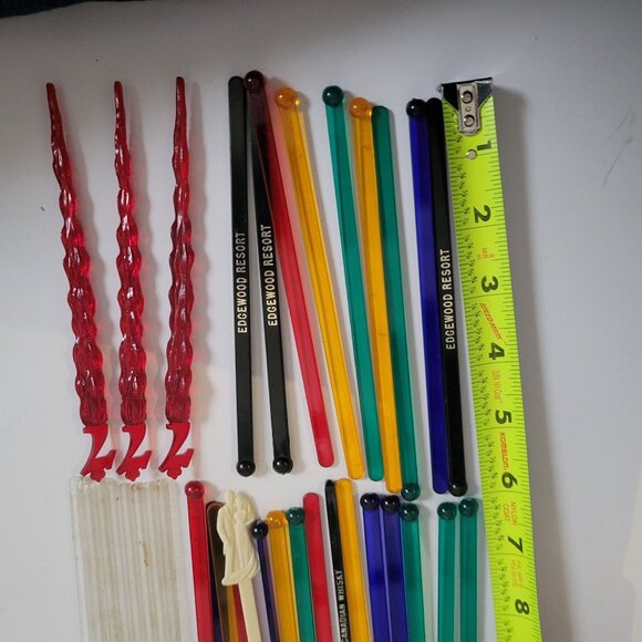 Vintage Cocktail & Drink Swizzle Stick Collection Edgewood Resort & Black Velvet - Picture 2 of 6